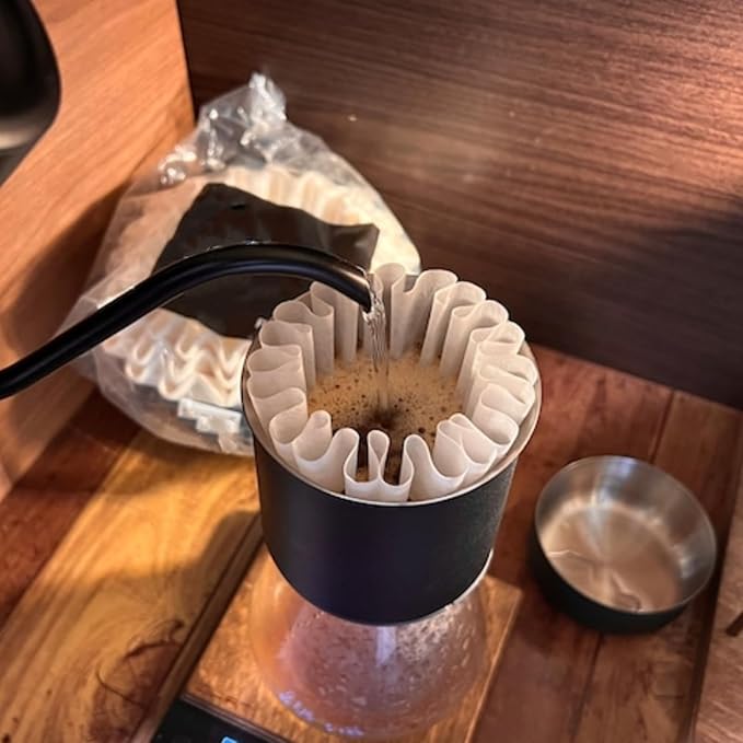 Pour Over Coffee Paper Filters 100 Count, Designed for Stagg XF, Kalita 185, Brumate & Chemex 6-Cup Pour Over Brewers, White Disposbale Coffee Filters Large Cone Shape Dripper Accessories