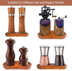 Hion Salt and Pepper Mill Tray, Rubberwood, Salt & Pepper Grinder Accessories（Inner Dia 2.76 inch / 7cm）fit many Mills & Shakers