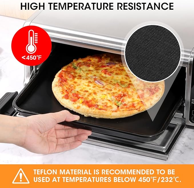 Aieve Air Fryer Liners for Ninja Foodi Air Fryer, 12"X12" Reusable Toaster Oven Liners for Bottom of Oven, Non-Stick Heat Resistant Oven Mat Compitable with Ninja SP101/SP201/SP301/SP351 (4 Pack)