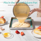 446ºF Heat Resistant Macaron Mat: U-Taste 11x11in Non Stick Silicone Baking Mat, Reusable Cookies Pastry Sheet Liner with Edge Enhancement & Circle Measurement for Square Cake Pan (Aqua Sky)
