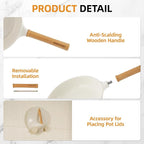 Nonstick Skillet with Lid ,10 Inch Deep Frying Pan, Toxin-Free Ceramic Frying Pan Cookware, Wabi-Sabi Style Healthy Non Toxic Cooking Pan with Helper Handle, Saute Pan Compatible with All Stovetops