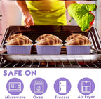 Aoriher 150 Pieces 10 oz Mini Cake Pans with Lids Aluminum Foil Baking Cups Square Disposable 4" x 4" Large Cupcake Cups Baking Tins for Kitchen Brownie Pudding Desserts Holders(Taro Purple)