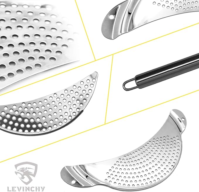 Pot Strainer Set 2 Pieces Stainless Steel Strainers Set, Easy Draining Durable Dishwasher Safe, Work for All Cooking Kitchenware, Noodles Pasta Fruit Veggies Food Strainers