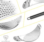 Pot Strainer Set 2 Pieces Stainless Steel Strainers Set, Easy Draining Durable Dishwasher Safe, Work for All Cooking Kitchenware, Noodles Pasta Fruit Veggies Food Strainers