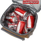 FlowFly Double Layer Cooler Insulated Lunch Bag Adult Lunch Box Large Tote Bag for Men, Women, With Adjustable Strap,Front Pocket and Dual Large Mesh Side Pockets