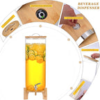 Beverage Dispenser,3.5 gallons Glass Drink Dispenser, With faucet wood stand Easy flow control, great for parties, bars & restaurants Large Beverage Dispensers. 3.5 gallons