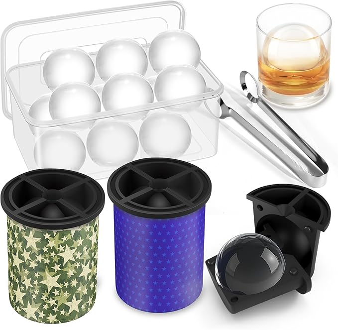 Clear Ice Cube Maker, 2 Pack Large Ice Cube Molds, Ice Ball Maker Mold for Whiskey Lover, 2.5" Stainless Steel Ice Maker, Easy-release Old Fashioned Ice Cube Mold, Special Bourbon Gifts for Men