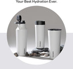 Corkcicle Sport Canteen Insulated Tumbler, River Rock, 20 oz – Reusable Water Bottle Keeps Beverages Cold for 25 Hours & Hot 12 Hours – Cupholder Friendly Tumbler with Screw-On Cap