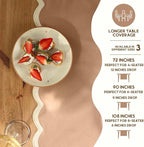 Folkulture Table Runners | Fall Table Runner 72 inches Long | Scallop Table Runner for Fall Decor or Boho Decor | Brown Table Runners for Dining Room | Thanksgiving Decorations for Home