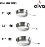 Alva Maestro 8" Premium Stainless Steel Frying Pan - 18/10 Professional Grade - PFAS/PFOA/PTFE Free - High Heat & Oven Safe - All Stovetop Compatible