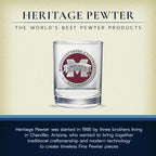 Heritage Pewter Mississippi State University Bulldogs Double Old Fashion | Double Rocks Glass 14 OZ for Liquor | Expertly Crafted Pewter Glass