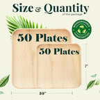 Palm Leaf Plate Bamboo Paper Plates Disposable 10 Inch & 7 Inch Bulk Party Pack Eco Compostable Biodegradable Wooden Plate Best Alternative To Plastic Paper Plates (10&7 100)