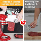 Adjustable 3 Thickness Meat Tenderizer Attachment for Kitchenaid Mixers, Dishwasher Safe Durable Metal Housing & Plastic Rollers/Gears Accessories-White