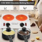Dyna-Living Chocolate Melting Pot Dual Chocolate Tempering Machine for Melting Chocolate, 80W Chocolate Melting Machine Electric Chocolate Melter Pot for Home, Chocolate Fondue Pot for Chocolate Melt