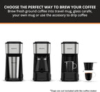 KRUPS Simply Brew Coffee Maker - Multi-Serve 4-in-1 with Stainless Steel Travel Tumbler, Black, 14oz