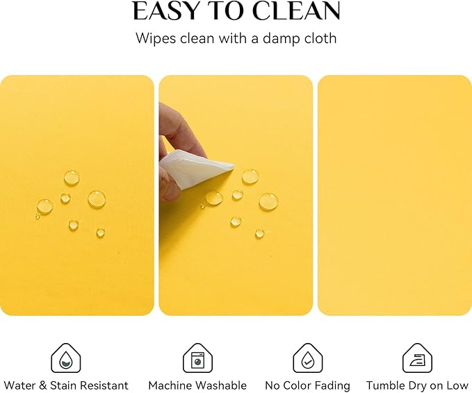 Softalker Rectangle Tablecloth, Waterproof & Stain Resistant Table Cloths Wrinkle Free Fabric Washable 210GSM Polyester Table Cover for Spring/Party/Outdoor - 70 x 120 inch,Yellow