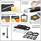 HomeHacks Vegetable Chopper Veggie Chopper, Kitchen Garaget Foot Slicer - White