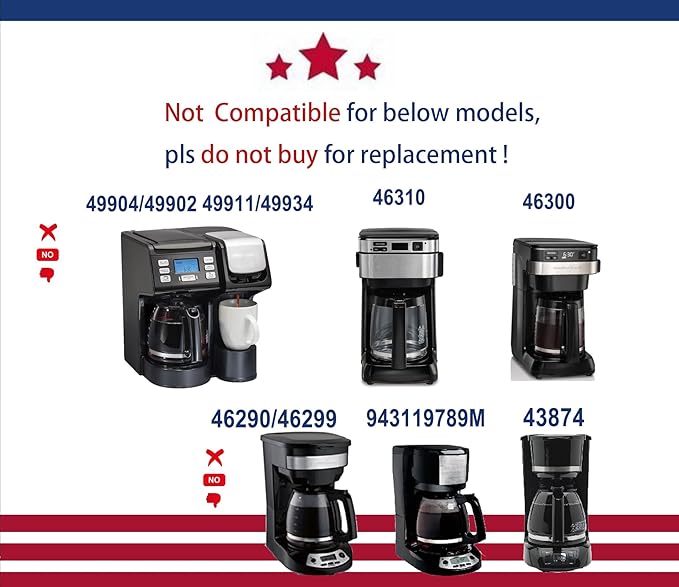 12 Cup Replacement Glass Carafe for Hamilton Beach Coffee Maker Flex Brew 49933 49980A 49980Z 49940 49947 49950 49954 49956 49958 49976, NOT fit 49902 49904, 46290 46299 46293 43874 49630 49615