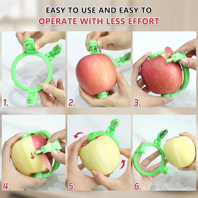 3.86 Inch Apple Slicer & Handheld Apple Peeler,Super Sharp Apple Cutter and Corer 8 Slices, Foldable Manual Rotating Apples Pear Peeler for Round Vegetables and Fruits