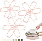 iPROTECT - Stack Expert | Multi-Purpose BPA-Free Silicone Pans & Pots Protector. Set of 3. Trivets for All Cookware Sizes, Protects Coating & Scratches, Dishwasher Safe (Sakura Pink, S&L)