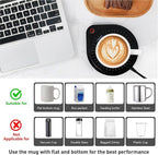 25W Electric Candle Warmer for Coffee Mugs, 75℃ Heating & Auto Shut-Off, Spill-Proof Desk Warmer for Beverages (White) (Black)