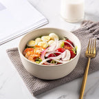 AmorArc Stoneware Cereal Bowls Set of 6, 26oz Soup Bowls Set for Cereal Soup Snacks, Modern Kitchen bowls for Meal, Dishwasher &Microwave Safe, Matte Ivory