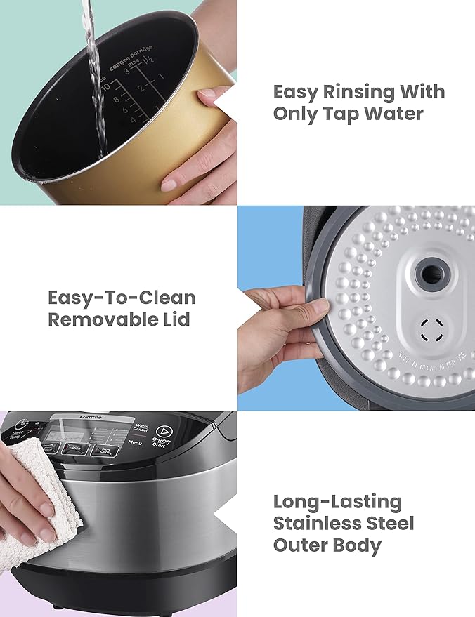 COMFEE' Rice Cooker, Japanese Large Rice Cooker with Fuzzy Logic Technology, 11 Presets, 10 Cup Uncooked/20 Cup Cooked, Auto Keep Warm, 24-Hr Delay Timer