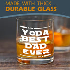 kunlisa Dad Whiskey Glasses, Best Dad Gifts for Father's Day Birthday from Kids Sons Daughters, 10 oz Drinking Rocks Glasses for Men Whisky Cocktail Scotch Bourbon Liquor