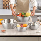 Colander Stainless Steel 304 with Mixing Bowls, 5QT Large Capability Strainers and Colanders for Kitchen, Pasta Strainer for Washing Vegetables, Fruit and Rice, Dishwasher Safe(2PCS)
