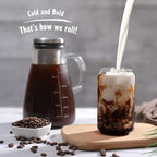 Cold Brew Iced Coffee Maker 34oz, Brewed Coffee Pot with Removable Double Mesh 304 Stainless Steel Filter, BPA-Free Cold Brew Pitcher Glass Container, Tea Maker