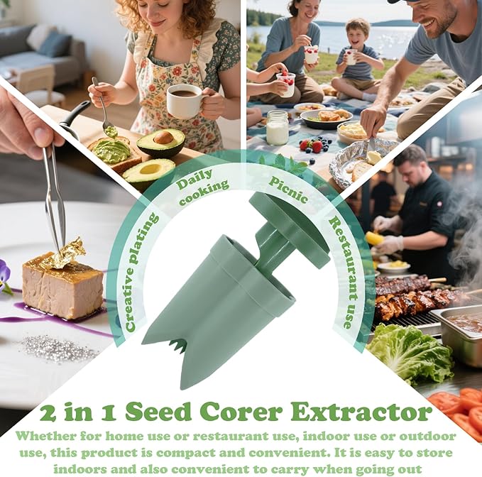 Pepper Seed Corer Remover,2 in 1 Seed Corer Extractor,Bell and Chili Pepper Coring Remover Tool,Fruit Pits Tools Kitchen for Apple and Pear,Vegetable Coring,Easy Gadgets,Kitchen Gadgets