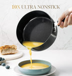 MICHELANGELO Nonstick 3 Quart Saucepan with Lid, Ceramic Small Sacuce pan, Easy to Clean, Non-Toxic Saucepan, 3QT, Black