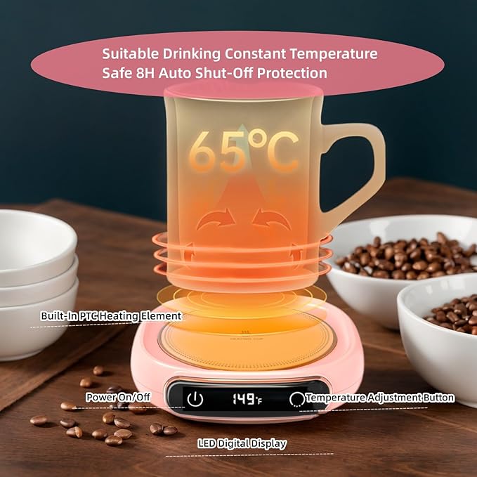 Coffee Mug Warmer for Desk,Multi-Purpose Cup Warmer for All Bottles&Cups,Fast Heating Mug Warmer for Tea &Coffee with 3 Temp Settings,Portable Bottle Warmer for Breastmilk,8 Hours Auto Shut Off,Green