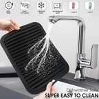 2 Pcs Silicone Trivets Black 16'' X 12'' Nonslip and Heat Resistant Hot Pads Trivets for Hot Pots and Pans Hot Pads for Kitchen(Black)