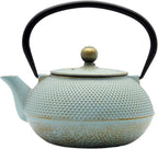 30.4oz Small Cast Iron Teapot, Tea Kettle for Stovetop Safe, Tea Pot with Stainless Steel Infuser for Loose Tea, Japanese Tetsubin Coated with Enameled Interior(900ml)