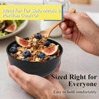 Wheat Straw Small Bowls Set of 6, Unbreakable 10 OZ Mini Dessert Bowls, Snack Bowl for Kitchen, Picnic, Microwave & Dishwasher Safe Bowl Set for Ice Cream, Fruits, Appetizer, Black