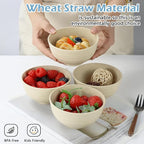 Wheat Straw Bowls Set of 8,10 OZ Small Bowls,Kids Bowls,Cereal Bowls,Plastic Bowls Reusable,Unbreakable Ice Cream Bowls for Dessert,Snack,BPA-Free,Dishwasher & Microwave Safe Bowls for Kitchen,Beige