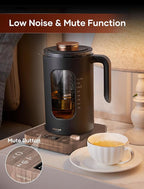 Electric Tea Kettle, INTASTING Glass Electric Kettle with tea Infuser and Precise knob temperature control, 1200W Fast Heating, BPA-Free, Easy to Clean, for Tea and coffee, 1 Liter (Wood)