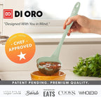DI ORO Silicone Ladle – Soup Ladle for Cooking & Serving Heat-Resistant - Large Kitchen Soup Ladle Nonstick Cookware Safe - Soup Serving Spoon with Wide Bowl - Silicone Utensil Dishwasher Safe (Sage)