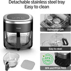 6-IN-1 Glass Air Fryer with 4.5 QT Capacity,Air Fry, Roast, Reheat, Dehydrate, Air Crisp Technology,Nonstick & Dishwasher Safe Basket,97% Less Oil,Features Digital Timer1