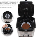 (4-Pack) No.4 Cone Reusable Replacement Coffee Maker Basket Filter Compatible with Cuisinart, Ninja Coffee Bar Brewer Filters, Fit Most 8-12 Cup Basket Drip Coffee Machine, BPA Free