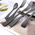Black Tableware 20Pcs Mirror Polished 18/10 Stainless Steel Luxury Flatware - Heavy Cutlery Set Service For 4 Include Knives/Forks/Spoons/Salad Fork/Teaspoon, Dishwasher Safe