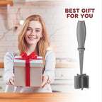 2 Pcs Meat Chopper, Hamburger Grinder, Premium Heat Resistant Smasher for Ground Beef, Burger Grinder Nylon Potato Mix Tool-Black-Grey