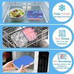 Stainless Steel Bento Box for Kids, Leak-Proof Stainless Steel Lunch Box, 4 Compartments, BPA-Free, Drop-Resistant, with Spoon & Fork, for School & Daycare (Blue Pink Mix)