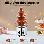 4 Tier Electric Chocolate Fondue Fountain Machine, Chocolate Fountain Electric Melting Machine with Anti-Slip Support Feet for Chocolate Candy Ranch Sauce Cheese Sauce Barbecue Sauce