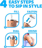 Cirkul 40oz Stainless Steel Insulated Tumbler Bundle in Apricot –Includes Flavor Cartridge Drink Mix Variety Pack, Zero Calories, No Sugar