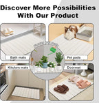 Stone Drying Mat for Kitchen Counter, 23.6"x15.4" Absorbent Dish Drying Mat with 2 Pack Absorbent Stone Coasters, 1 Seasoning Pad, Quick Dry Large Dish Drying Mats for Kitchen Counter, White