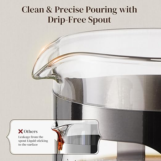 Veken French Press Coffee Maker 34oz 1 L, Heat Resistant Thickened Borosilicate Glass, No Plastic Touching Cafe, Stainless Steel Brewer,Cold Brew Cafetera Teapot for Kitchen Travel Camping,Dark Pewter