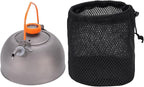 0.8L Camping with Thermometer, Lightweight Teapot Outdoor Camping Coffee Pot Tea Kettle for Boiling Water, Portable Camp Tea Pot Cookware for Hiking Backpacking Kitchen (Ti)
