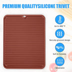 Silicone Trivet Mat Extra Large Heat Resistant Non-Slip Pot Holder Multi Purpose Kitchen Hot Pad for Hot Dish Mat Utensil Drying Rack 14.2"×11 "